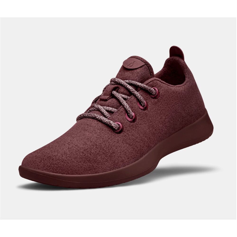 Women's Allbirds The Wool Runner Sneakers in Tuke Jam Burgundy Maroon Size 8